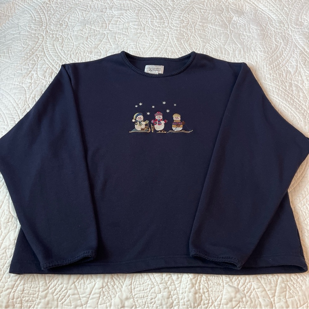 Christopher & Banks Woman’s XL Sweatshirt Holiday Snowman